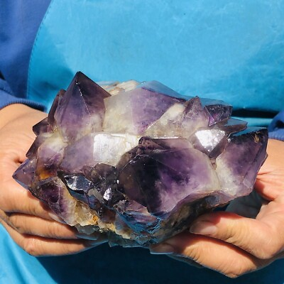#ad 1090G Natural Amethyst Cluster Purple Quartz Crystal Rare Mineral Specimen 166 $126.00