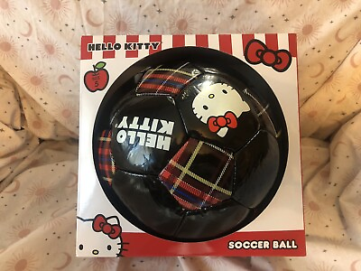 #ad Hello Kitty Size 5 Soccer Ball Black and Plaid Brand New $35.95