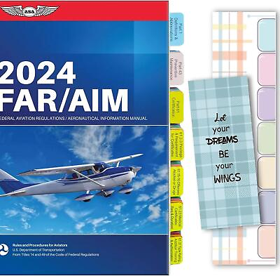 #ad Upgraded Tabs for 2024 Far aim with Page Numbers and Faa for Private Pilot Lic $28.99