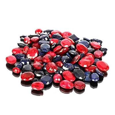 #ad Natural Blue Sapphire amp; Ruby Gemstones Lot 100 CT Set of 7 PCS Faceted $21.00