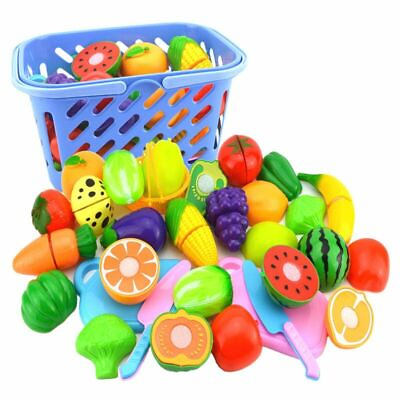 #ad Kitchen Toys Sets Fruit Safety Plastic Vegetables Kitchen Baby Classic For Kids $38.99