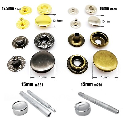 #ad Metal Press Stud Snap Button Popper Fastener for Leather Clothes Jacket Repair $4.49
