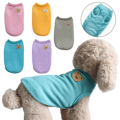 #ad Pet Clothes Puppy Waffle T Shirt Vest Clothing Cute Small Dog Clothes Summer ☆ $3.17