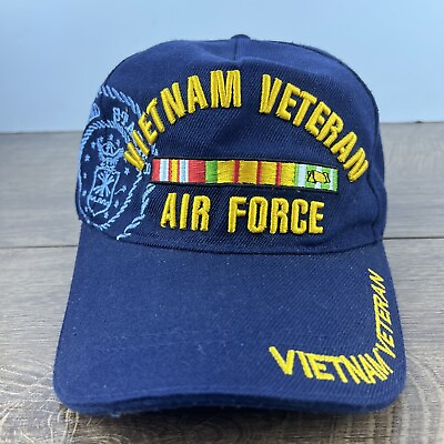 #ad Vietnam Veteran Hat Air Force Hat Blue Hat Adjustable Blue Adult Size Hat $7.20