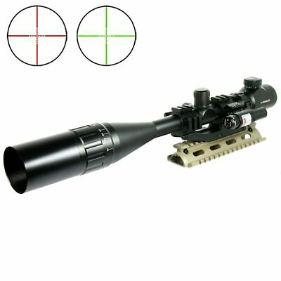 #ad 6 24x50 Rifle Scope R G Mil dot PEPR Mount Sunshade Red Laser Sight $60.25
