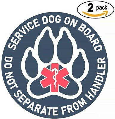 #ad Service Dog On Board DECAL STICKER Do Not Separate From Handler 2 Pack Decals $11.99