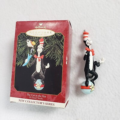 #ad Hallmark Ornament Cat in the Hat Dr. Suess with Box 1 in Series Box $12.00