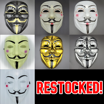 #ad V Vendetta Guy Fawkes Anonymous Hacker Face Mask HalloweenCosplay Party Prop $6.89