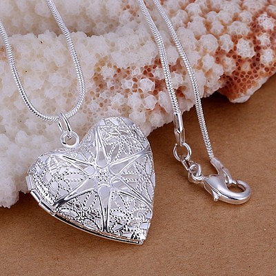 #ad best 925 Silver love lady jewelry fashion women wedding heart Charms necklace $1.70