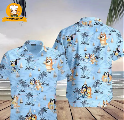 #ad Bluey Hawaiian Shirt Bluey Hawaiian Dad Life Family Shirt Adults amp; Kids Size $21.00