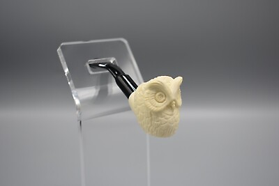 #ad Owl Figure Mini Pipe For A Few Puffs Block Meerschaum NEW Handmade $24.95