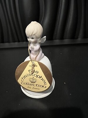 #ad 1982 Lefton The Christopher Collection Praying Child Angel Bell $3.75