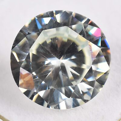 #ad 5.70 Cts Synthetic Aqua White Moissanite Round Cut Certified Gemstone $63.74