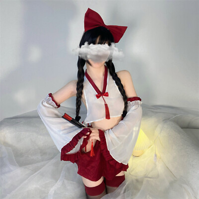 #ad Sexy Lingerie Women Kimono Maid Lace Top Costume Uniform Set Cosplay Japanese M $22.60