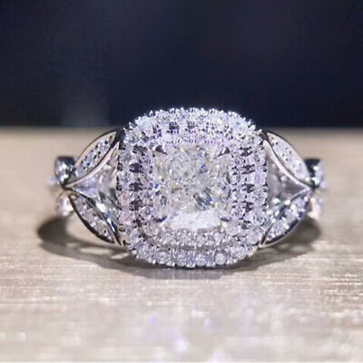 #ad Fashion 925 Silver Filled Ring Cubic Zircon Women Wedding Jewelry Ring Sz 6 10 C $3.84