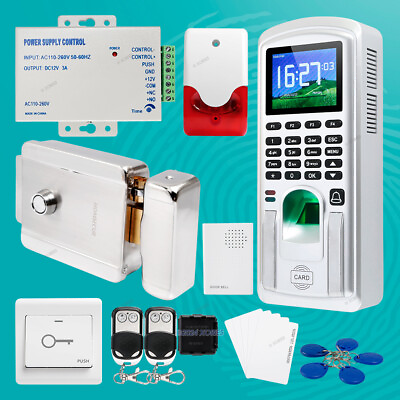#ad Fingerprint And RFID Card Door Access Control System With Lock Siren $263.33