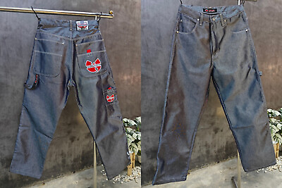 #ad Vintage 90s WU TANG CLAN Hip Hop Rap Jeans Skater Wu Wear Nice Shiny W30 W36 $139.99