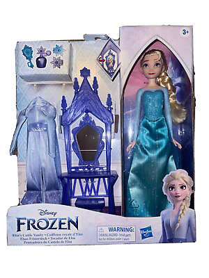 #ad Disneys Frozen Elsa#x27;s Castle Vanity Doll 2 Dresses And Accessories New $23.99