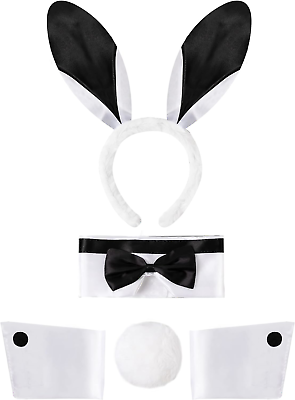 #ad 5 Pcs Bunny Costume Set Including Bunny Ears Headband Bow Tie Bunny Tail and A $18.01
