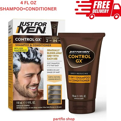 #ad Just For Men Control GX Gradual Gray Reduction 2 in 1 Shampoo Plus Conditioner 4 $13.99