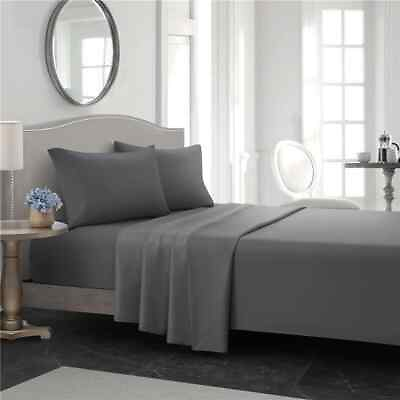 #ad #ad 100%Cotton Pure Color Bedding Sets Flat SheetFitted Sheet2 Pillowcases Luxury $158.96