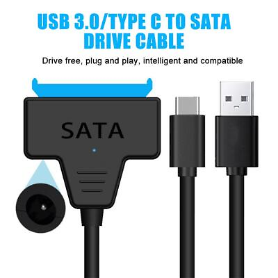 #ad USB 3.0 to SATA 2.5 External Hard Disk Drive Adapter CableLead Power Converter $3.10