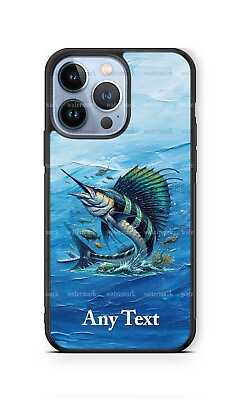 #ad Sailfish ocean fishing personalized mobile cell Phone Case for iPhone Samsung $15.98