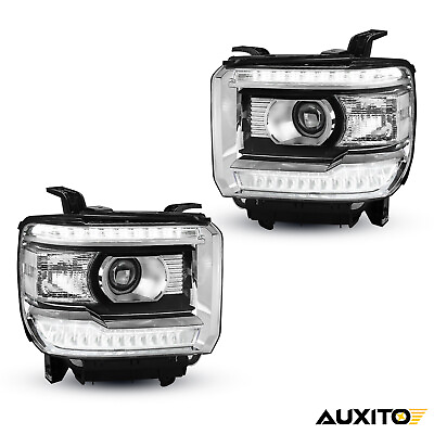 #ad Left Right LED DRL Head Lights For Lamps 2014 2018 Sierra GMC 1500 2500 3500 $307.79