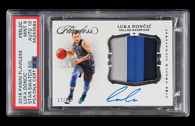 #ad 2018 Flawless Star Swatch Luka Doncic ROOKIE PATCH AUTO 25 PSA 9 DNA 10 $22500.00