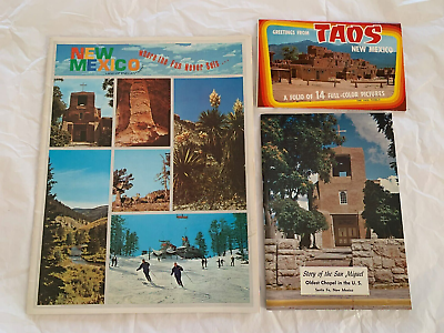 #ad Vintage New Mexico booklet Taos postcard 14 photos Story of San Miguel more $10.00