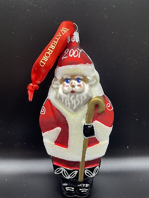 #ad Waterford Crystal Christmas Ornament. 2007 Glass Santa Exquisite. New no Box $44.00