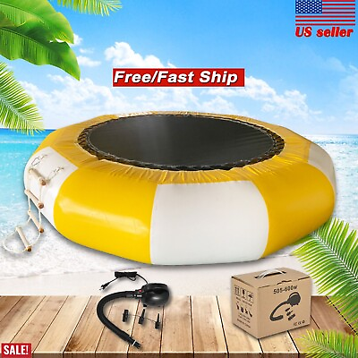 10Ft Inflatable Water Trampoline Bounce Swim Platform For Water Sports $143.99