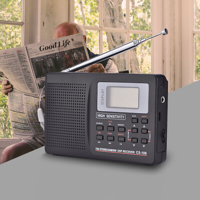 #ad Portable Full Band AM FM SW MW LW Radio Digital Stereo Speaker PlayerHeadphones $16.48