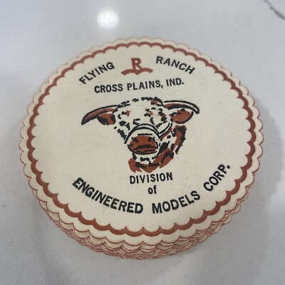 #ad Vintage Flying R Ranch Cross Plains Indiana Engineered Models Corp. Coaster Lot $19.99