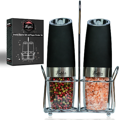 #ad Modern Electric Salt And Pepper Grinder Powered Gravity Sensor Pepper Mill 2 PCS $27.99