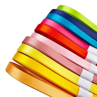 #ad 100 yard SATIN Ribbon 100% polyester choose from 15 colors 1 4 3 8 5 8 7 8 inch $6.95