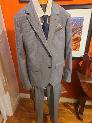 #ad Bonobos Gray Micro Check 2 Button Suit Flat Front New No Tags Slim Fit 44R $94.74