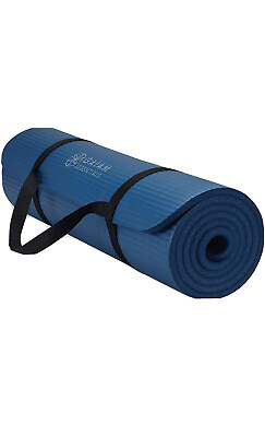 #ad Gaiam Essentials Thick Yoga Mat Fitness amp; Exercise Mat with Easy Cinch Yoga Mat $10.00
