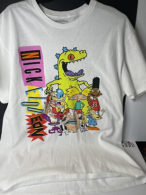 #ad Nickelodeon Mens T Shirt Made In The 90s Arnold Rugrats Real Monsters Ren Stimpy $8.99