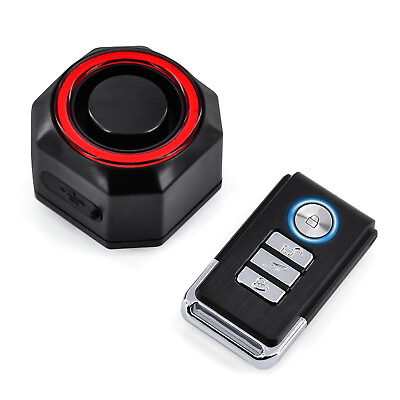 #ad COB Red LED Rear Light Anti theft Alarm System Loud Horn Rechargeable Waterproof $23.99