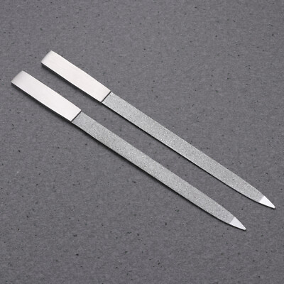 #ad 2 Pcs Double sided Nail File Finger Files Stainless Steel Tools $7.39