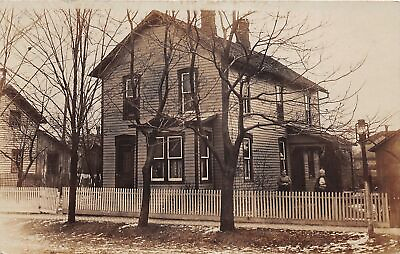 #ad J30 Mount Victory Ohio RPPC Postcard c1910 Home Residence Family 18 $18.40