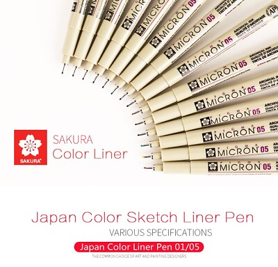 #ad Sakura Pigma Micron Liner Pen Set 14 pcs Color Fineliner Drawing Pen $15.99