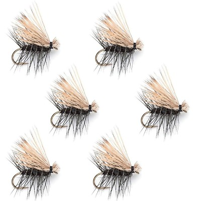 #ad Fly Fishing Flies Elk Hair Caddis Black Trout 6 Flies Hook Size 20 Fishing Lures $11.95