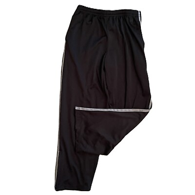 #ad S STAR MENS EXERCISE PANTS Medium BLACK Pockets ANKLE ZIP Pull On DRAWSTRING $11.97