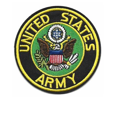 #ad US ARMY IRON ON PATCH 3quot; Embroidered Applique United States Military Round USA $2.75