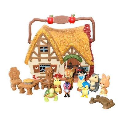 #ad Disney Animators Little Collection Snow White Micro Forest Cottage Playset Comp $50.99