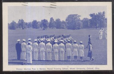 #ad Postcard OXFORD Ohio OH Miami University Womens#x27; Marines Review Parade 1940#x27;s $14.99