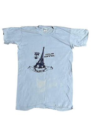 #ad Vintage 70s Eiffel Tower Tourist T Shirt X Small Faded $39.99