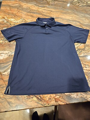 #ad Rhone Mens Polo Shirt Mens Navy Blue L Delta Pique Commuter Short Sleeve $24.95